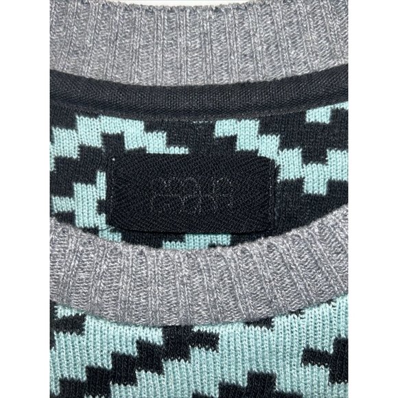 ESZKA From Hungary SWEATER Hand Knit & 100% Recycled 100% Cotton Geometric Print - Picture 2 of 6